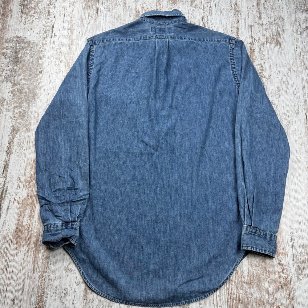 Ralph Lauren Mens Classic Fit Denim Button Down Shirt Long Sleeve S Flesh Pony - Picture 3 of 10